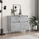 vidaXL Komoda 2 kosa betonsko siva 40x35x70 cm inženirski les | Shoptok.si