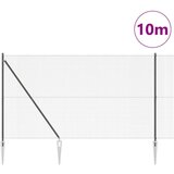 vidaXL varjena žičnata ograja z 7 bodičastimi stebri siva 1.6 x 10 m jeklo | Shoptok.si