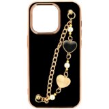 Trendy silikonski ovitek z zapestnico za samsung galaxy S20 fe G780 - črn s srčki | Shoptok.si