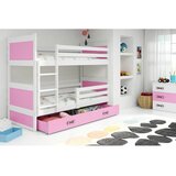 Rico drveni dečiji krevet na sprat sa fiokom - belo - roze - 160x80 cm DED9V49 Cene