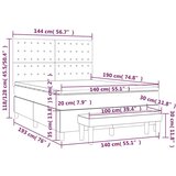 Krevet s oprugama i madracem svjetlosivi 140x190 cm od tkanine | shoptok.hr