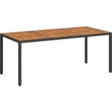  Vrtni stol od poliratana i bagremovog drva 190x90x75 cm crni | Eponuda.com