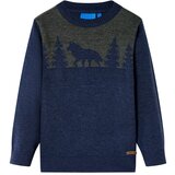 vidaXL Otroški pulover pleten mornarsko moder 128 | Shoptok.si