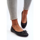 Boto Black Eco Leather Ballerina Flats with Bow Cijene