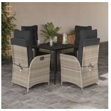 vidaXL 5-dijelni vrtni blagovaonski set od poliratana s jastucima sivi | shoptok.hr