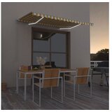 vidaXL Tenda na ručno uvlačenje s LED svjetlom 350x250 cm žuto-bijela | shoptok.hr