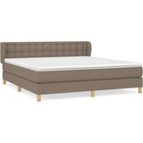  Box spring postelja z vzmetnico taupe 160x200 cm blago, (20894456) | Shoptok.si