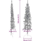  Tanka umjetna polovica božićnog drvca sa stalkom srebrna 120 cm | shoptok.hr