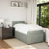 Box spring krevet s madracem svjetlosivi 80 x 200 cm baršunasti | shoptok.hr