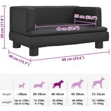  Krevet za pse crni 60 x 40 x 30 cm od umjetne kože | shoptok.hr