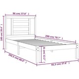  Posteljni okvir bel iz borovine 90x200 cm, (20684980) | Shoptok.si