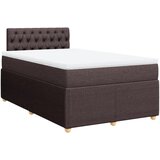 vidaXL Box spring postelja z vzmetnico temno rjava 120x190 cm blago, (21304736) Cene