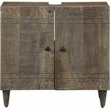  Kupaonski ormarić za umivaonik 62x33x58 cm masivno drvo manga Crna | shoptok.hr