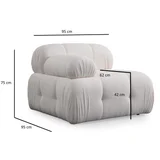 Fotelja Petite 1R, 95 x 95 x 75 cm, Bijela