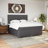  s oprugama i madracem sivi 180 x 200 cm od umjetne kože | shoptok.hr