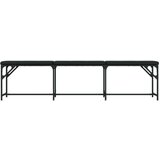  Blagovaonska klupa crna 186 x 32 x 45 cm čelik i umjetna koža | shoptok.hr