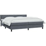 Box spring krevet s madracem tamnosivi 180x220 cm baršunasti | shoptok.hr