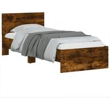  Okvir kreveta s uzglavljem Dimljeni hrast 80 x 200 cm | shoptok.hr