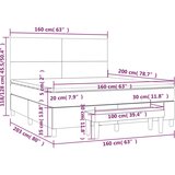  Krevet s oprugama i madracem tamnosivi 160x200 cm baršunasti | shoptok.hr