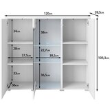 P & B Visoka Komoda Vera 120, Črna, Led | Shoptok.si