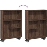 vidaXL Voziček za shranjevanje rjavi hrast 48x13x68 cm inž. les | Shoptok.si