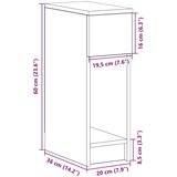 VidaXL Nočne omarice s predalom 2 kosa sonoma hrast 20x36x60 cm Slike