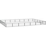  Pasja ograda s 24 paneli črna 100x50 cm prašno barvano jeklo | Shoptok.si