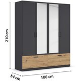 Boxxx OMARA ZA OBLAČILA, siva, hrast artisan Slike
