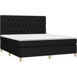  s oprugama i madracem crni 160x200 cm od tkanine | shoptok.hr