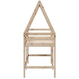 vidaXL Krevet na kat s ljestvama i krovom 90x200 cm od borovine | shoptok.hr