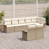 vidaXL Set od 8 komada vrtnih sofa s jastučićima u bež poliratan | shoptok.hr