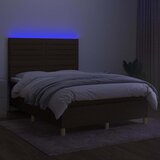 Krevet box spring s madracem LED tamnosmeđi 140x200 cm tkanina | shoptok.hr