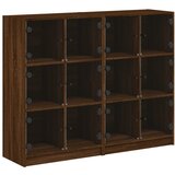  The living store knjižna omara z vrati rjavi hrast 136x37x109 cm inženirski les - knjižna omara, (21499684) | Shoptok.si