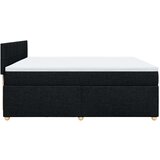 vidaXL Krevet s oprugama i madracem crni 200x200 cm od tkanine | shoptok.hr