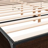  Okvir za krevet smeđi hrast 200x200cm konstruirano drvo i metal | Eponuda.com