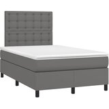  Krevet s oprugama i madracem sivi 120x190 cm od umjetne kože | shoptok.hr