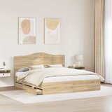  Krevetna konstrukcija s ladicama Sonoma hrast 200 x 200 cm | shoptok.hr