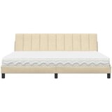  Postelja z vzmetnico krem 200x200 cm blago, (22053145) | Shoptok.si