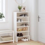 vidaXL Omarica za čevlje bela 52x30x104 cm trdna borovina | Shoptok.si