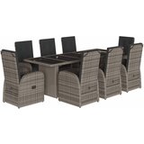  9-dijelni vrtni blagovaonski set sivi od poliratana | shoptok.hr