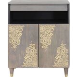 vidaXL Ormarić / Komoda s policom Siva i zlatna 60 x 33.5 x 75 cm | shoptok.hr