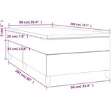  Okvir kreveta s oprugama i madrac svjetlosivi 90x200cm tkanina | shoptok.hr