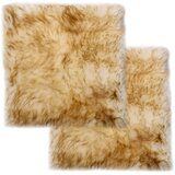 vidaXL Jastučići za stolice 2 kom smeđi prošarani 40x40 cm ovčja koža | shoptok.hr
