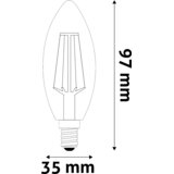 Avide Žarnica, LED 4.5W, E14, 4000K, 230V AC, bela svetloba - White Filament Candle 4.5W E14 | Shoptok.si