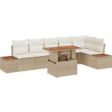 vidaXL 7-dijelni set vrtnih sofa s jastučićima bež poli ratan | shoptok.hr