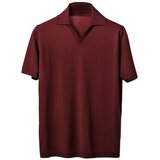 Lanaioli Polo majice kratki rokavi Polo Uomo in lana merino extrafine Bordo Cene