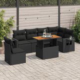 vidaXL 7-dijelni set vrtnih sofa od poliratana s jastucima crni | shoptok.hr