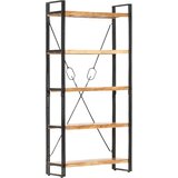 Police za knjige s 5 razina 90x30x180 cm masivno bagremovo drvo | shoptok.hr