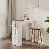 vidaXL Barska miza s polico bela 102x50x103,5 cm iverna plošča | Shoptok.si