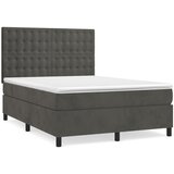 The Living Store Box spring posteljni z vzmetnico temno siv 140x190 cm žamet - Box Spring Postelja, (21489404) | Shoptok.si